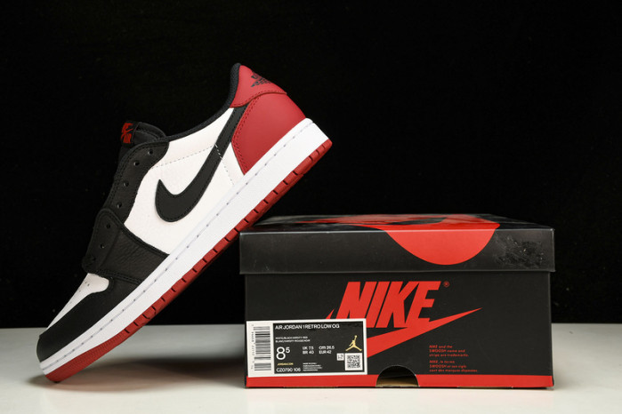 Jordan 1 Retro Low OG Black Toe - CZ0790-106