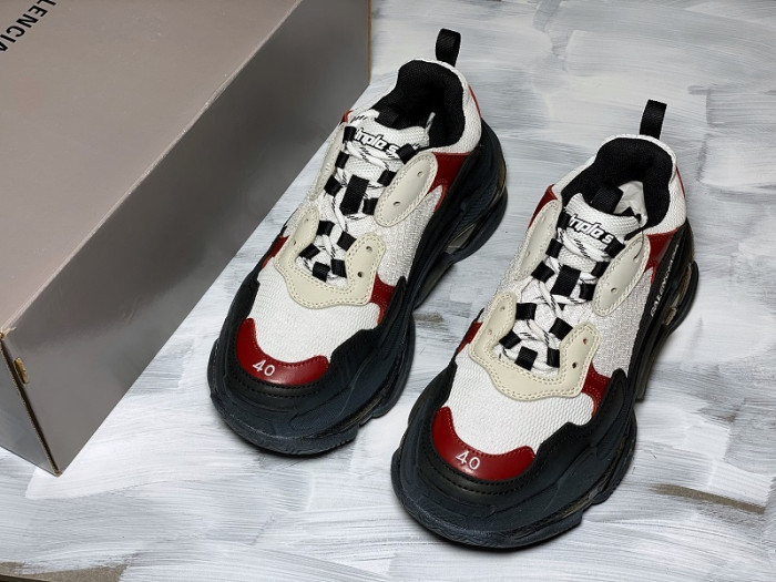 BL TRIPLE S TRAINERS CLEAR SOLE BLACK /BROWN/ RED 541624  W09O1 9000