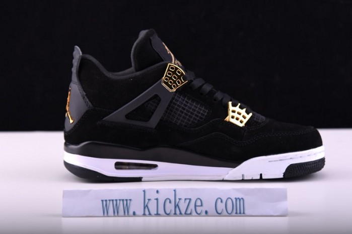 Air Jordan 4 “Royalty”  Black/Metallic Gold-White mens 308497-032