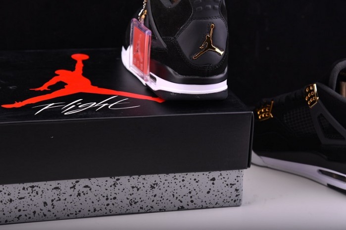 Air Jordan 4 “Royalty”  Black/Metallic Gold-White mens 308497-032